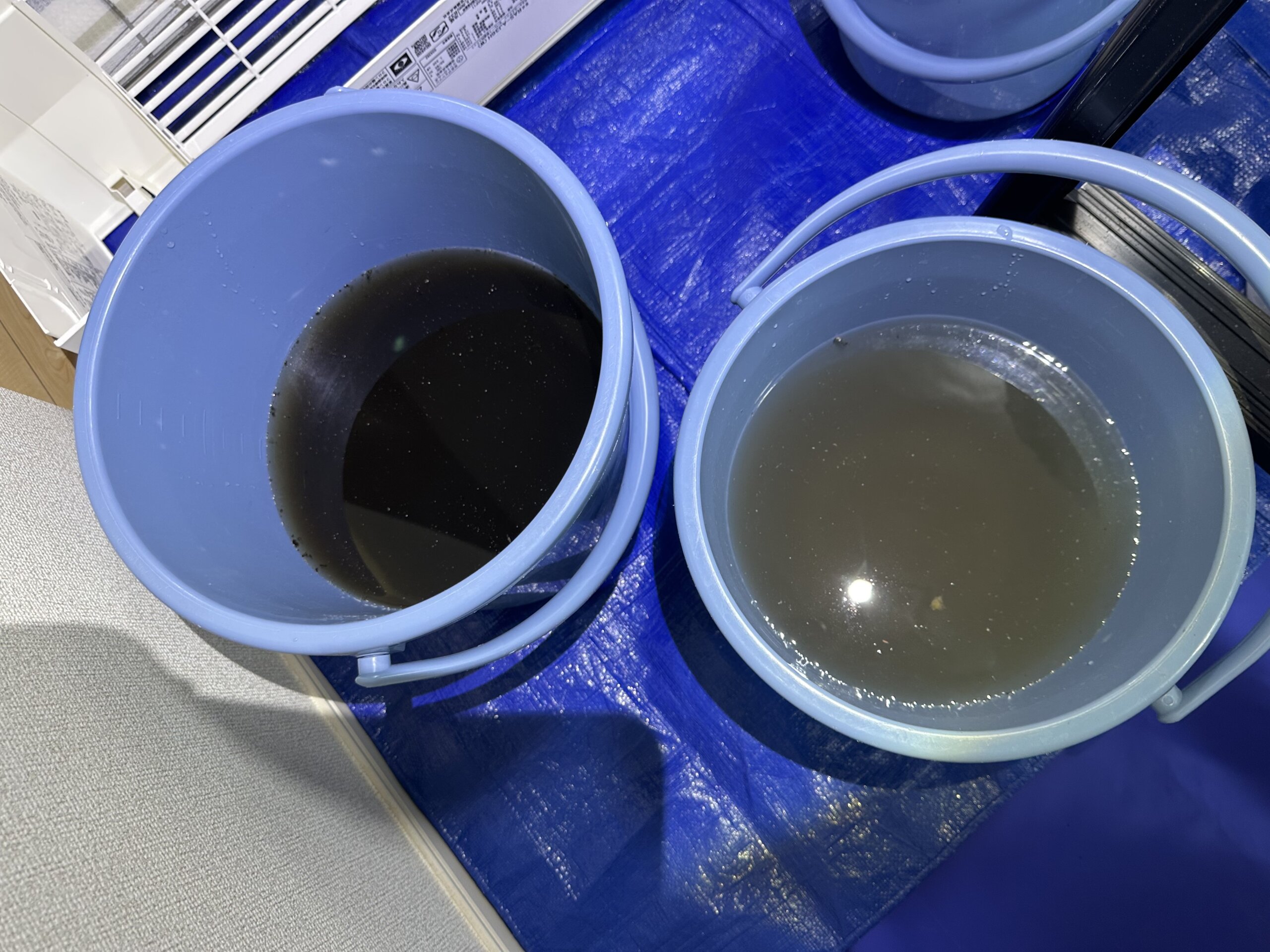 沼津 エアコンクリーニング 洗浄後に回収した排水