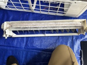 清掃前の汚れたドレンパン